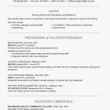 Resume templates find the perfect resume template. Waiter Waitress Resume And Cover Letter Examples