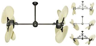 46 Inch Double Twin Star Iii Tropical Ceiling Fan With Natural Palm Blades Double Ceiling Fan Ceiling Fan Ceiling Fan Accessories