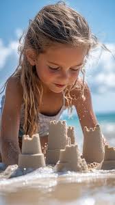 Free Beach Sandcastle Fun Image