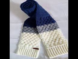 كوفية كروشية رجالى بغرزة الباسكت المائلة احدث موديل Youtube Crochet Stitches Video Crochet Lace Crochet Stitches