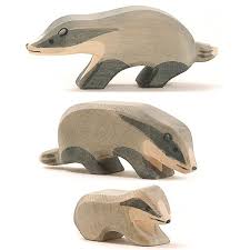 Dachse 3tlg Ostheimer Set Schnitzerei Ostheimer Figuren Holzschnitzmuster