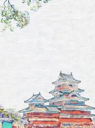 Hand Drawn Style Japanese Ancient Architecture Loft Background Arsitektur Kuno Menggambar Tangan Latar Belakang