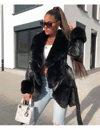 Quarantine looks para grabar tiktoks en casa. Veste A Capuche Simili Cuir Femme 36 Au 42 Fashion Zerda Boutique Mode Pas Cher