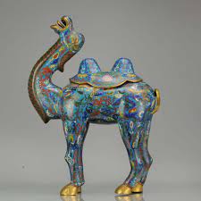 If marked, can be wire or metal tablets on enamel, hand painted. Large 20th Century Chinese Cloisonne Bronze Or Copper Camel For Sale At 1stdibs