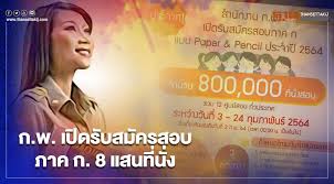 อัปเดตล่าสุด สมัครสอบก.พ.64 ภาค ก เปิด 40,998 เก้าอี้ เว็บล่มแต่เช้า : 2te9jh6lglr4am