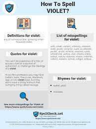 Odorata (sweet (or garden) violet), typically having mauve or bluish flowers with irregular showy petals. How To Spell Violet And How To Misspell It Too Spellcheck Net
