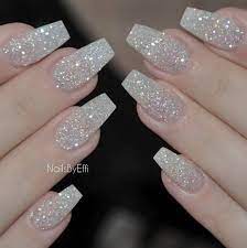 Decora esferas navideñas con glitter. Glitter Nails Manicura De Unas Unas Para Novia Y Unas Con Purpurina
