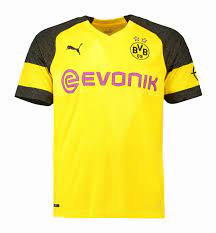 The kits design shows a gradient of points on horizontal stripes that are interspersed in front and on the sleeves. Borussia Dortmund 2018 19 Home Kit