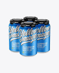 Download Free Mockups Pack Of 4 Matte Metallic Cans With Plastic Holder Mockup Half Side View Object Mockups PSD Mockup Templates