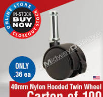 40mm Nylon Twin Wheel Locking Caster
