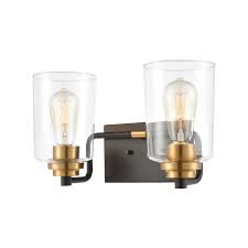 Shop with afterpay on eligible items. Elk Lighting Robins Matte Black And Brushed Brass Two Light Vanity Light 46611 2 Bellacor