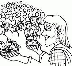 Jesus feeds 5000 people coloring page from jesus mission period category. Jesus Feeding 5 000 Coloring Page Free Printable Coloring Pages For Kids