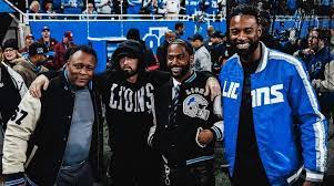 Big Sean & Eminem at the Detroit Lions game
