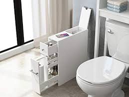 Spirich Home Slim Bathroom Storage Cabinet Free Standing Toilet Paper Holder Bathroom Cabinet Slide Out Drawer Storage White Wantitall