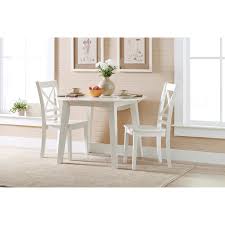 Wooden Round Dining Table With 2 Drop Leaf White Benzara Small Kitchen Tables Kitchen Table Settings Small Kitchen Table Sets