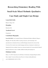 Discussion will also involve challenges anticipated for each procedure. Pdf Researching Elementary Reading With Small Scale Mixed Methods Qualitative Case Study And Single Case Design
