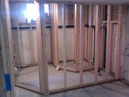 It is important to decide where all walls, lights, switches, outlets and other mechanicals will. Bathroom Framing Complete Angle Wall Kb Basement From Google Image Bathroom Frames Diy Basement Diy Finished Basement