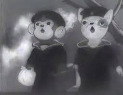 Four cute cuddly creatures—a monkey, a bear cub, a rabbit, and a pheasant—return home from naval aviation training to say goodbye to their familes. Momotaro Sacred Sailors Wikiwand