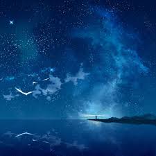 Noche Azul Anime Scenery Dark Landscape Night Sky Wallpaper