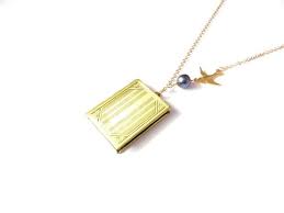 Peeta Locket Necklace Gold Mockingjay Hunger Games Locket Necklace With Freshwater Pearl Rectangle Locket Hun Hunger Games Jewelry Book Locket Sale Necklace