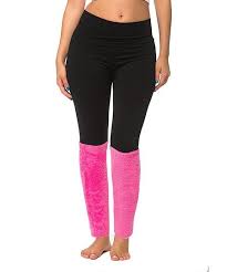 Coco Limon Black Pink Plush Leg Warmer Leggings Women