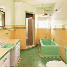 To date, the manufacturers of the sanity and other bathroom appliances and furniture usually produce the whole collections made in the vintage style, including the tiles for the floor and walls. Vintage And Classic Bathroom Tile Design 33 Rockindeco