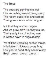 Philip Larkin The Trees Poetry Ideas Philip Larkin Poems Writing Poetry