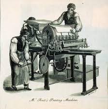 William Rutt S Printing Machine An Engraving Made In 1825 Vintage Newspaper Prints Art