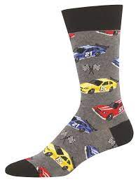 Sometimes Trying To Bring Your Sock Style Together Can Make You Feel Like You Re Spinning Your Wheels Race Car Socks Mens Novelty Socks Socks Mens Crew Socks