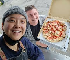What a pleasure to meet the owners of Ugly Dough Pizza yesterday! My pizza  was amazing —something about that dough and their cheese make for an  incredible pizza! Link to their menu