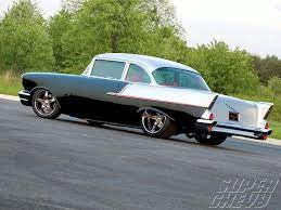 57 Chevy 150 With Black Chrome Wheels 1957 Chevy Bel Air Chevy Chevy Bel Air