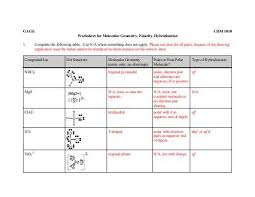 25 efficient molecular geometry and polarity worksheet