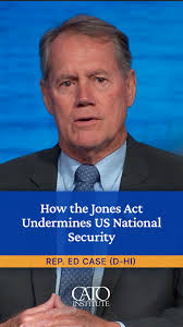 The Jones Act is often defended as vital to national defense., But Rep. Ed  Case explained it’s doing the opposite at a recent Cato event., 🔗 Full  event: ...