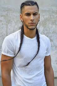 Black And White Braids Men Man With White T Shirt Long Side Braids Braided Hairstyles White Background In 2020 Mens Braids Hairstyles Braided Hairstyles Long Hair Styles Men