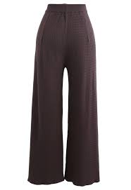 Free shipping on orders over $50. Wavy Textured Knit Pants In Brown Retro Indie And Unique Fashion