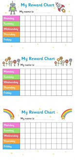 Printable Reward Chart For Teachers Multiple Preschool