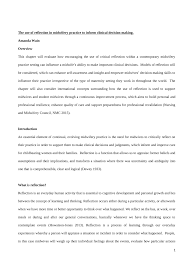 Pdf The Use Of Reflection In Midwifery Practice To Inform Clinical Decision Making