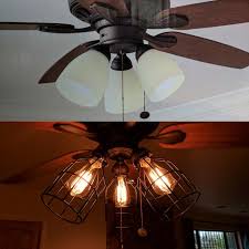 Observations of the progress lighting ceiling fan. Ceiling Fan Makeover With Edison Bulbs And Cages Ceiling Fan Makeover Ceiling Fan Edison Bulb