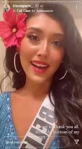 Miss Universe Belize Iris Salguero sends us a message and says thanks.,  Still proud of you! Thank you too., #TheProudBelizean , #JacquelineDIfield  , Credit:IG @irissalguero_
