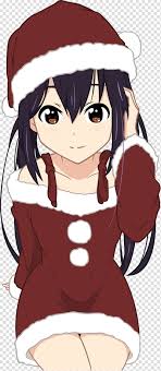 423,944 anime images in gallery. Xmas Azusa Black Haired Woman Wearing Christmas Hat Anime Character Transparent Background Png Clipart Hiclipart