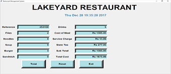 Restaurant Management System Python Project Source Code Projects