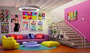 The pieces at this digital art gallery move along with you. Laden Sie Die Beruhmten Pop Art Kunstler Zu Ihnen Nach Hause Ein Pop Art Bedroom Pop Art Decor Interior Design Art