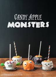 How To Make Candy Apple Monsters Caramel Apple Decorating Ideas Recipe Candy Apples Monster Candy Halloween Desserts