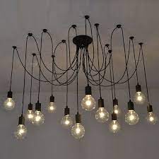 Pendant Swag Chandelier Black Modern Lighting Industrial Etsy Modern Ceiling Light Vintage Ceiling Lights Rustic Lighting