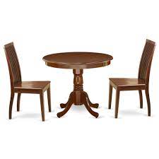 This elegant high back club chair is a mesmerizing work of art. Anip3 Mah W 3pc Rounded 36 Inch Table And Two Solid Wood Seat Dining Chairs Walmart Com Walmart Com