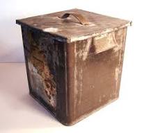 Tin: Coffee–large Square Lidded Metal Box–vintage Canister ...