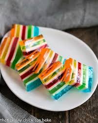 I reverse the order and serve in a crystal bowl. Layered Jello Rainbow Salad That Skinny Chick Can Bake