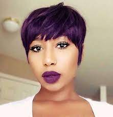 The hue of purple going from dark at the tips to a gradual lighter tone at the end of tips looks amazing. Easy Short Hairstyles For Black Women 2019 Short Haircut Com