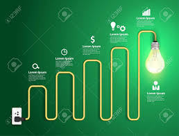 creative light bulb abstract charts and graphs modern design