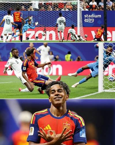 Lamine Yamal bags his first World Cup goal for Spain #WC2026